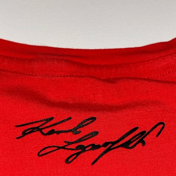 Karl Lagerfeld Paris Graphic Tee Shirt Signature Black Eiffel Tower Small - Picture 6 of 13